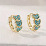 BOUCLES D'OREILLES ÉLÉGANT TURQUOISE CŒUR EN FORME DE DESIGN CRÉOLE
