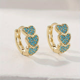 BOUCLES D'OREILLES ÉLÉGANT TURQUOISE CŒUR EN FORME DE DESIGN CRÉOLE