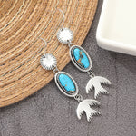 Bohemian Turquoise with Bird Charm Dangle Earrings