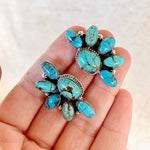 Bohemian Style Vintage Flowers Turquoise Earrings