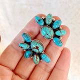 Bohemian Style Vintage Flowers Turquoise Earrings