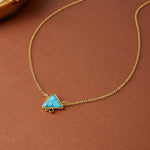 COLLIER ÉLÉGANT GÉOMÉTRIQUE TURQUOISE TRIANGLE PENDENTIF