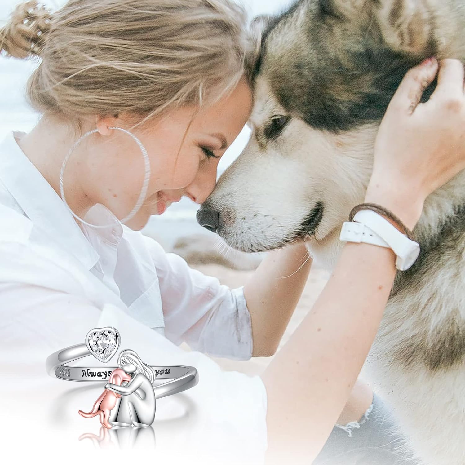 Tobby Adjustable Dog Lover Ring