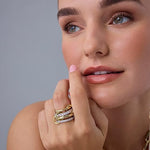 Interlock Stack Rings | Gold