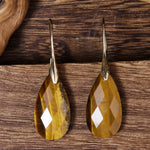 Bohemian Natural Stone Tiger Eye Drop Earrings