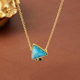 COLLIER ÉLÉGANT GÉOMÉTRIQUE TURQUOISE TRIANGLE PENDENTIF