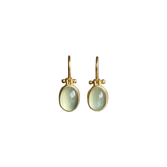Vintage Green Moonstone Earrings