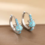 BOUCLES D'OREILLES TURQUOISE TORTUE CLOU D'OREILLE