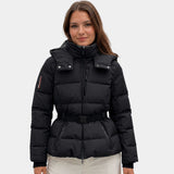 ELÉANNE | MANTEAU DOUDOUNE NOIR CEINTURÉ