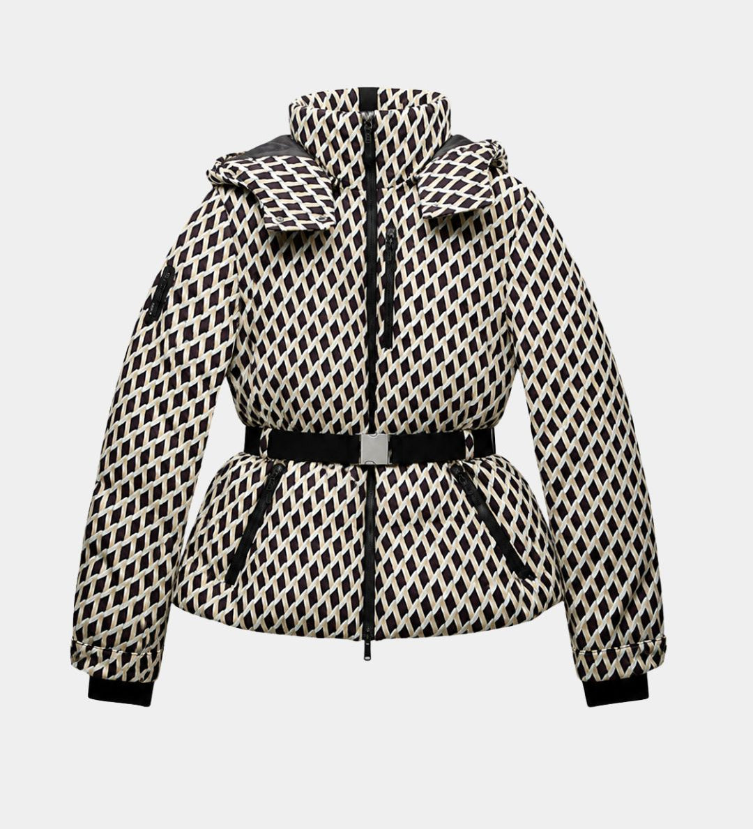 ÉLODIANE | VESTE MATELASSÉE BEIGE À CEINTURE