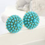 BOUCLES D'OREILLES ÉLÉGANT PALAIS TURQUOISE GRAPPE CLOU D'OREILLE