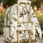 White Magnolia Quilted Backpack