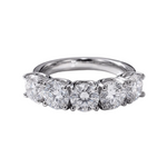 SILVER FIVE DIAMOND ROUND RING