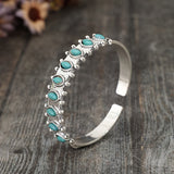 Azmira Turquoise Cuff Bracelet | White Gold