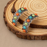 BOUCLES D'OREILLES SUD-OUEST AMÉRICAIN TURQUOISE ARGENT CRÉOLE