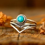 BAGUE STERLING ARGENT TURQUOISE EMPILABLE