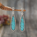 BOUCLES D'OREILLES VINTAGE SUD-OUEST AMÉRICAIN TURQUOISE GOUTTE