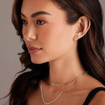 Paved Cross Studs | Gold