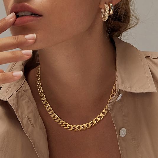 Collier Imposant Maille Cubaine Maillon | Or