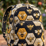 Honey Bee Hexagon Quilted Backpack