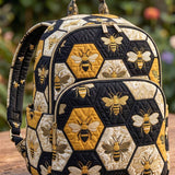 Honey Bee Hexagon Quilted Backpack