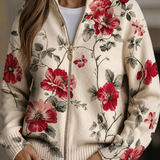 WILHELMINE | VESTE ZIPPÉE IMPRIMÉE ROSE VINTAGE