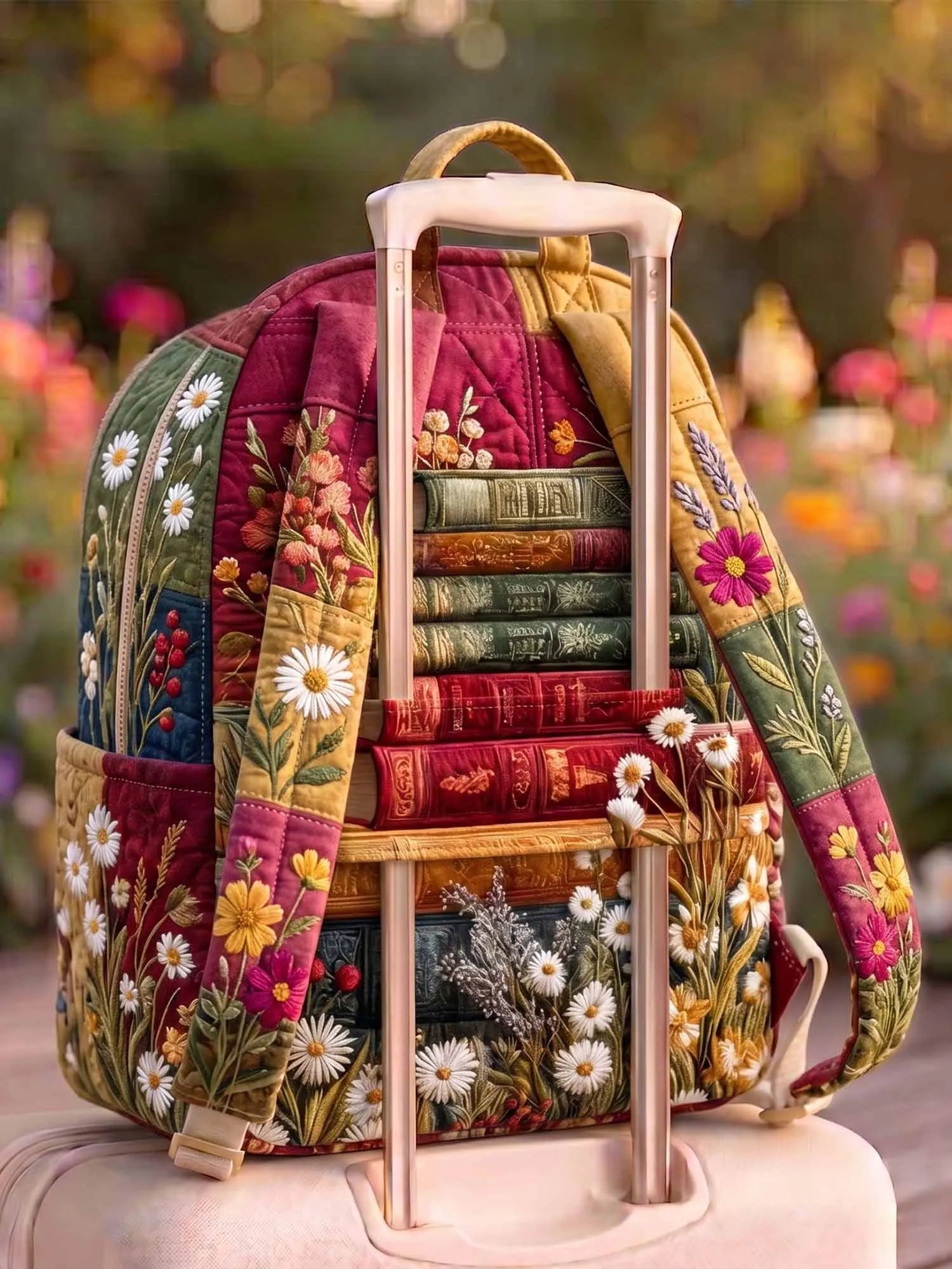 Patchwork Book Quilted Backpack