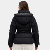 ELÉANNE | MANTEAU DOUDOUNE NOIR CEINTURÉ