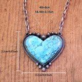Bohemian Style Turquoise Heart Pendant Necklace