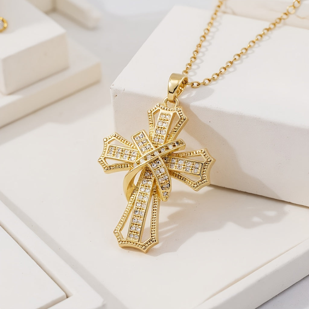 Collier Radieux Croix Pendentif | Or