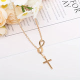 Eternal Cross Pendant Necklace | Gold