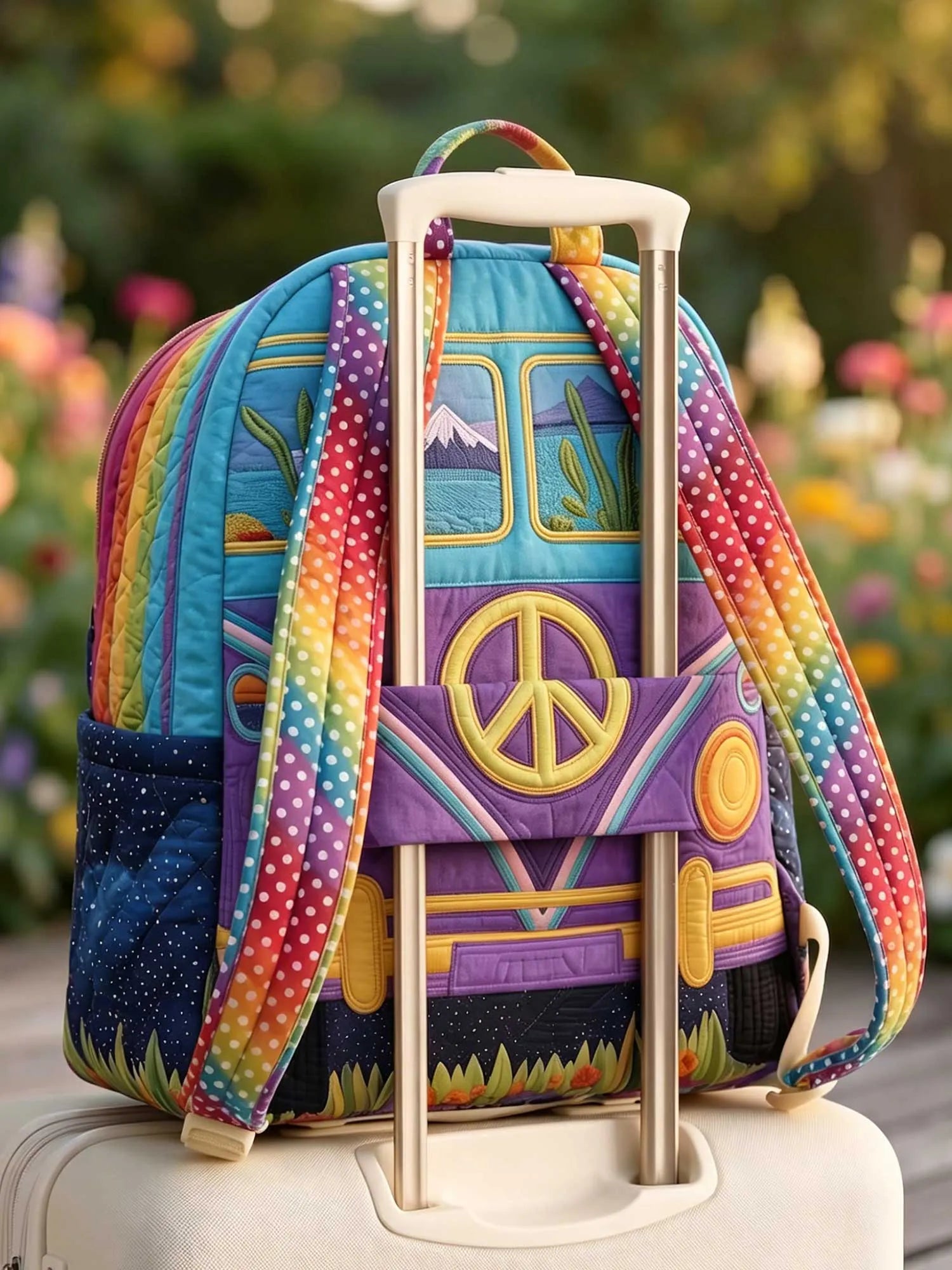 Hippie Van Quilted Backpack