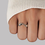 Wave Adjustable Ring - Silver