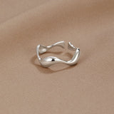Wave Adjustable Ring - Silver