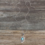 Arlisse Turquoise Teardrop Necklace | White Gold