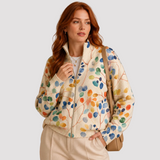 IMOGENE | VESTE ZIPPÉE IMPRIMÉE FEUILLES BOTANIQUES
