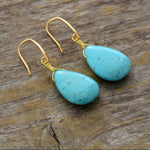 BOUCLES D'OREILLES ÉLÉGANT VINTAGE TURQUOISE GOUTTE