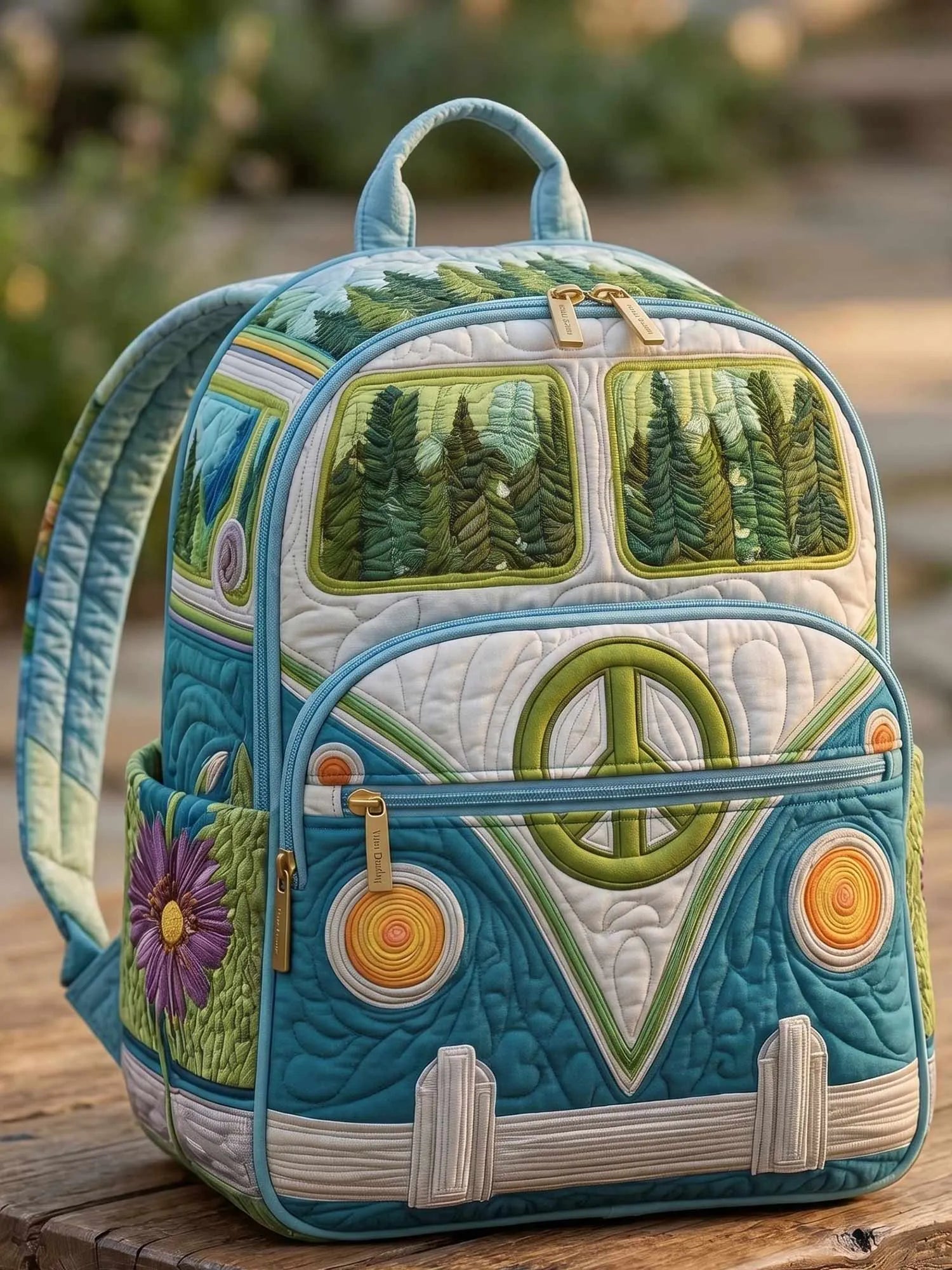 Hippie Van Quilted Backpack