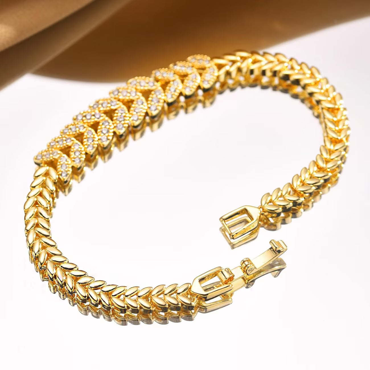 Bracelet Feuille Éternelle Tennis | Or