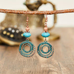 Vintage Red Copper Bohemian Drop Earrings