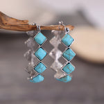 Elegant Bohemian Diamond Turquoise U-Shape Earrings
