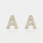 Amber Stud Earrings | White Gold