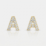 Amber Stud Earrings | White Gold
