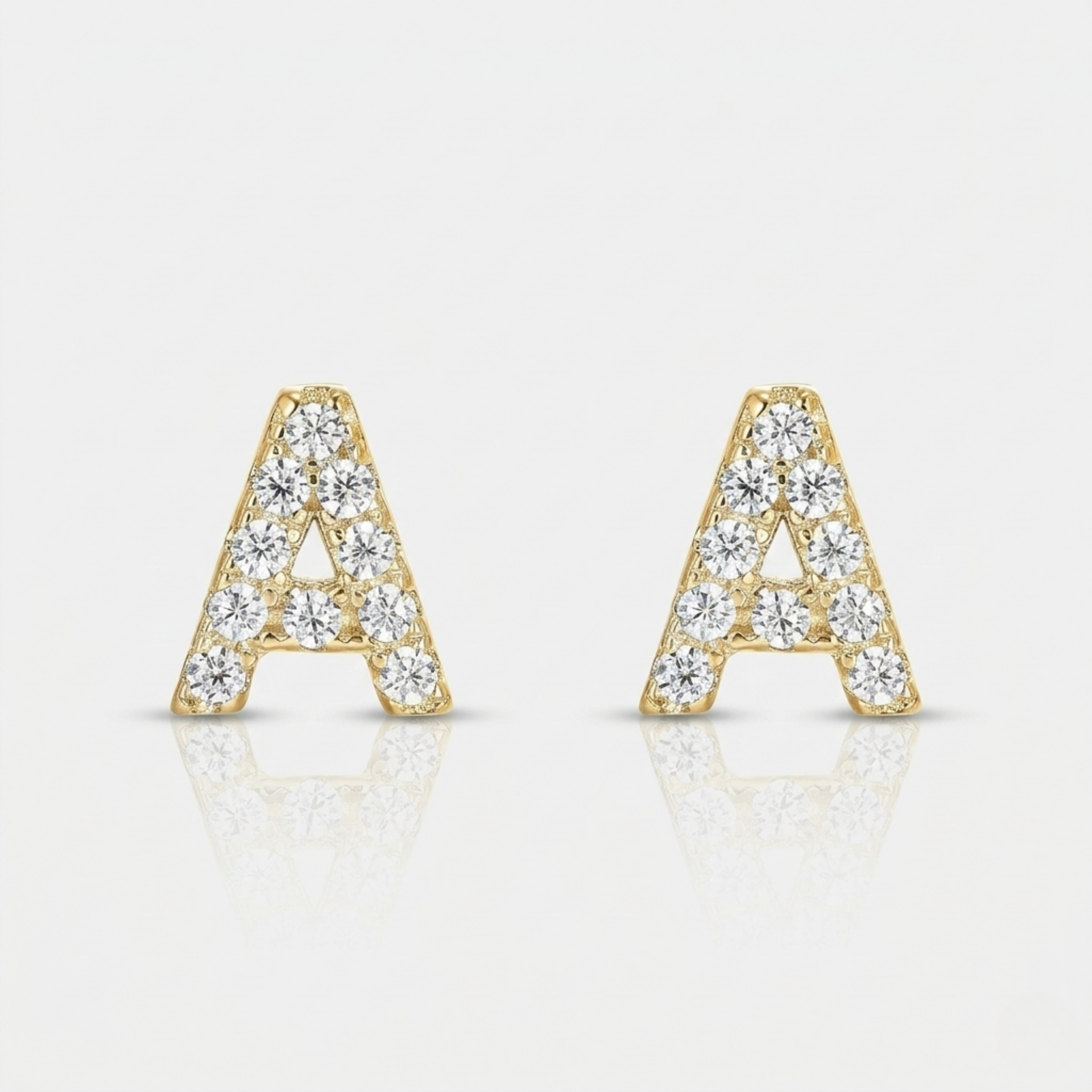 Amber Stud Earrings | White Gold