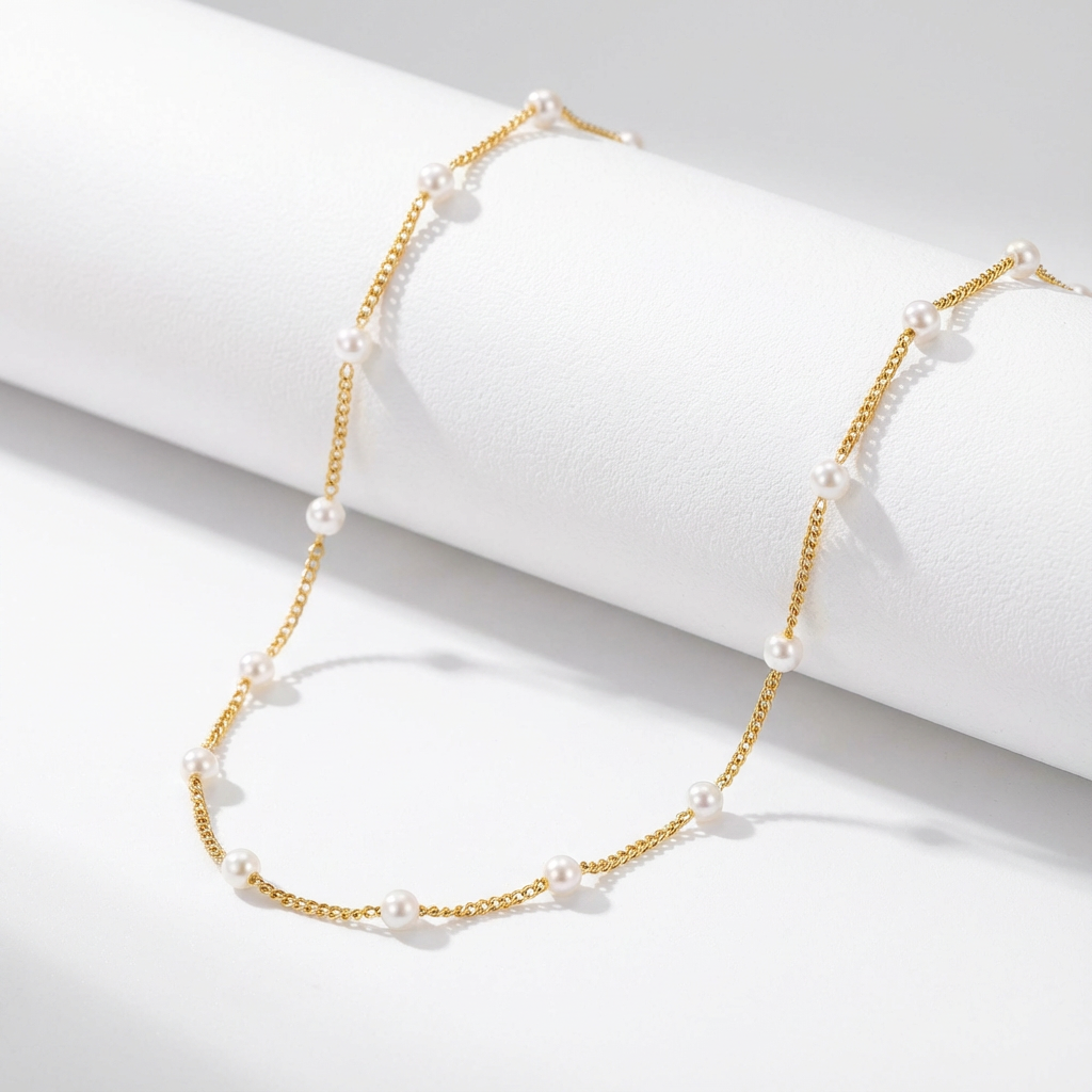 Collier Délicat Mini Perle Chaîne