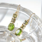 Vintage Bohemian Style Green Zirconia Geometric Earrings