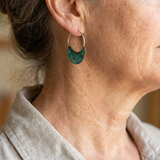 BOUCLES D'OREILLES VINTAGE PATINÉ TURQUOISE