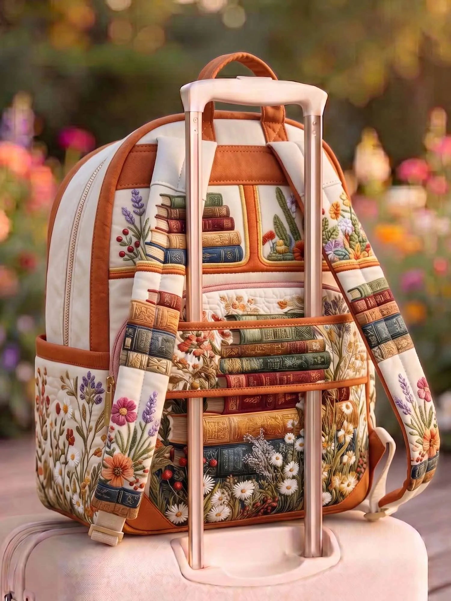 Sunset Book Van Quilted Backpack