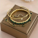 Green Gemstone Bracelet Set