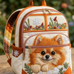 Pomeranian Cactus Quilted Backpack